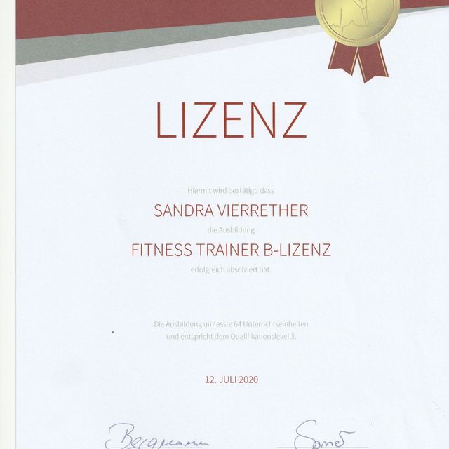 Lizenz - fitness Trainer
